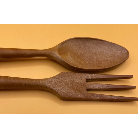 Vintage Walt Disney Mickey Mouse Salad Serving Fork and Spoon Retro - Picture 7 of 10